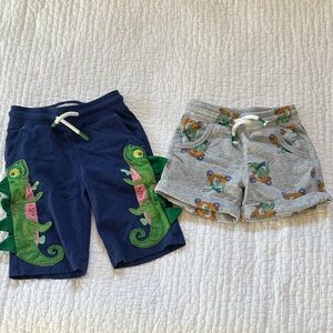 Mini Boden Tucker & Tate NET Kids' Dinosaur and Car Print Shorts Set